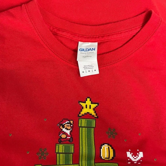 Gildan Tops Vintage Super Mario Christmas Tshirt Poshmark